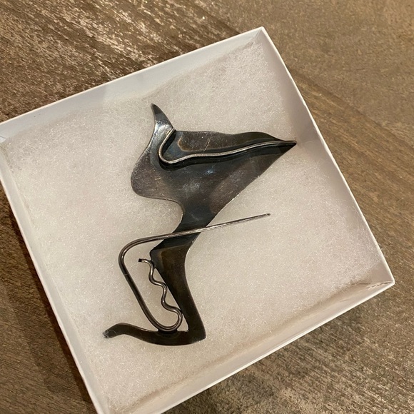 Vintage Brooch Sterling Silver Ed Wiener Signed Artist Piece modernist dancer - Picture 10 of 14